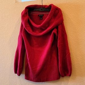 Cowl Boat Neck Super Soft Red Sweater